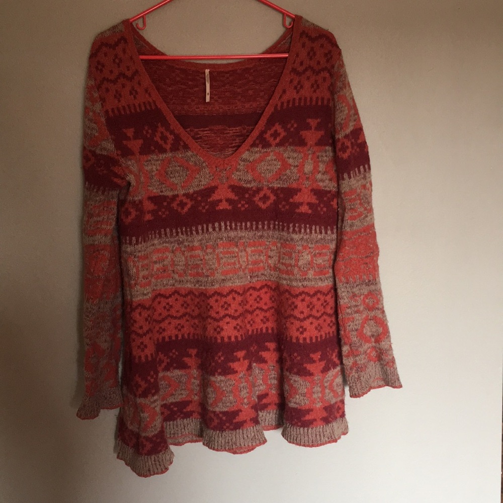 Printed long sweater